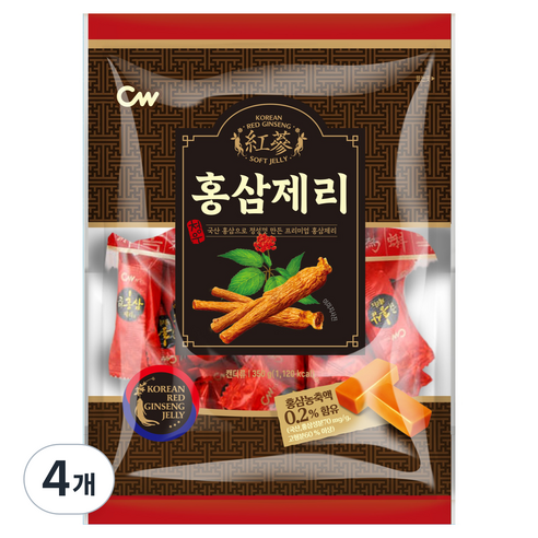 청우식품 홍삼제리, 4개, 350g