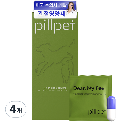 필펫 조이튼 강아지 고양이 관절영양제, 4개, 뼈/관절강화, 30정