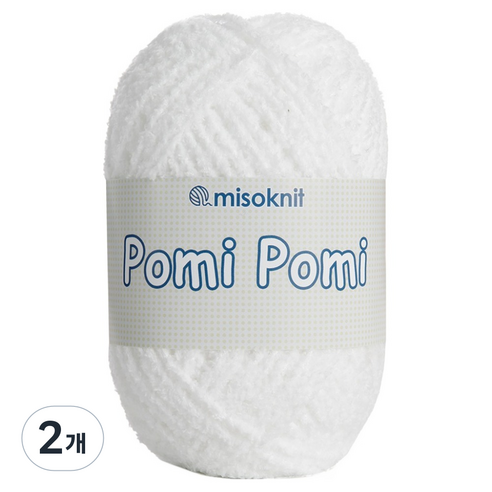 미소털실 포미포미 슬림 극세사 뜨개실 2.5mm 45g, 01 화이트, 2개