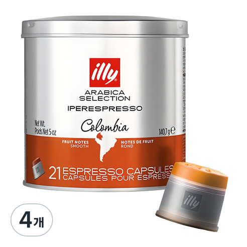 일리 아라비카 셀렉션 콜롬비아 캡슐커피, 6.7g, 21개입, 4개