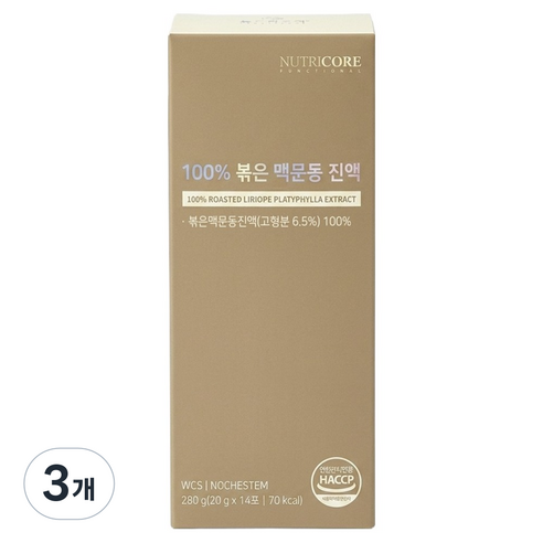 뉴트리코어 100% 볶은 맥문동 진액 14p, 280g, 3개