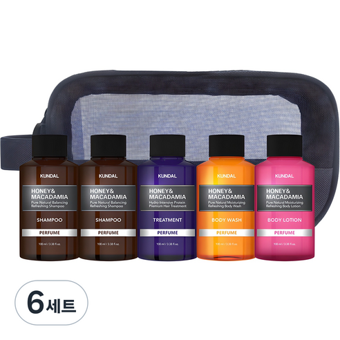 쿤달 여행용 5종 세트 A타입 샴푸 2개 포함 일랑일랑향, 6세트