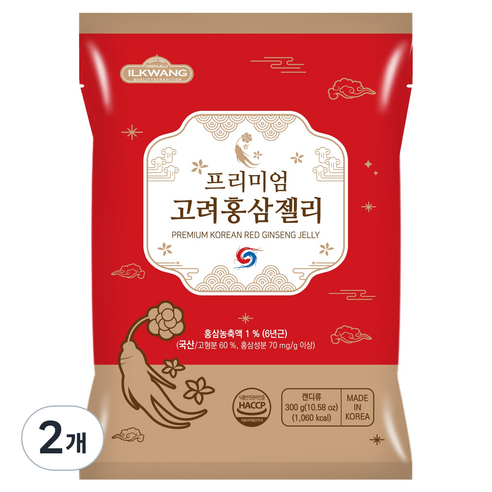 일광제과 프리미엄 고려홍삼 젤리, 300g, 2개