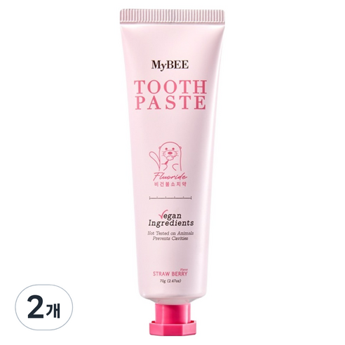 마이비 키즈 디어얼스 치약 딸기향, 70g, 2개
