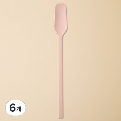 이지실리 스퀘어 실리콘 다용도 티 버터 잼스푼, 핑크, 6개