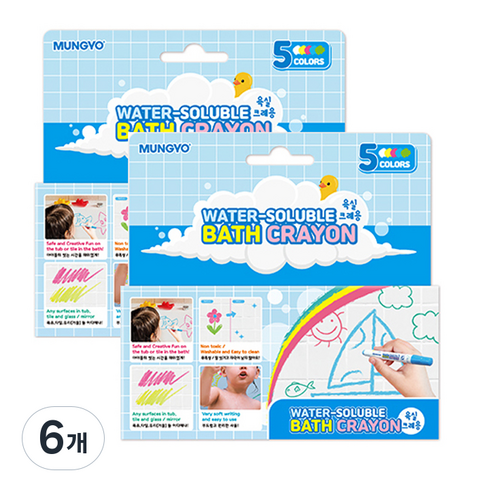 문교 욕실 크레용 MWBC-5A, 5색, 6개