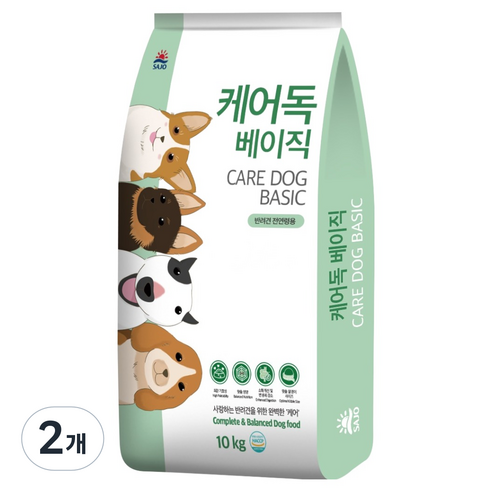 사조동아원 케어독 전영령 강아지 베이직 건식사료, 10kg, 2개, 곡물