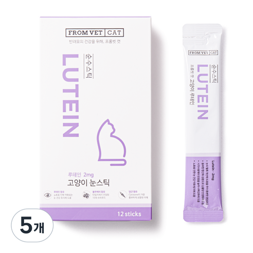 프롬벳 고양이 순수스틱 영양제, 12회분, 눈물개선/눈건강, 5개