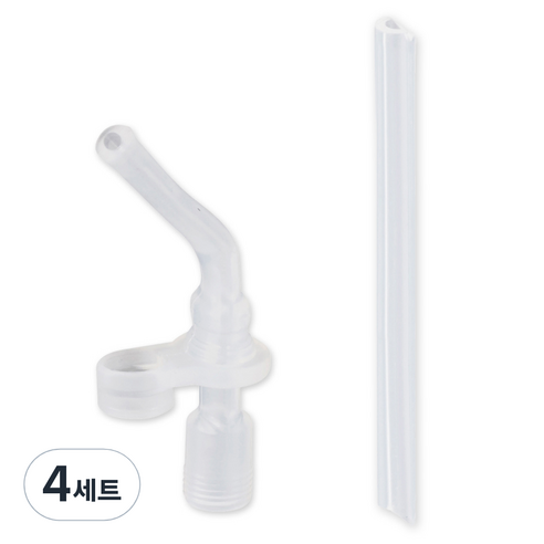 푸고 TKFE-280 TKFG-280 겸용 빨대 2종 세트, 280ml, 4세트, 투명계열
