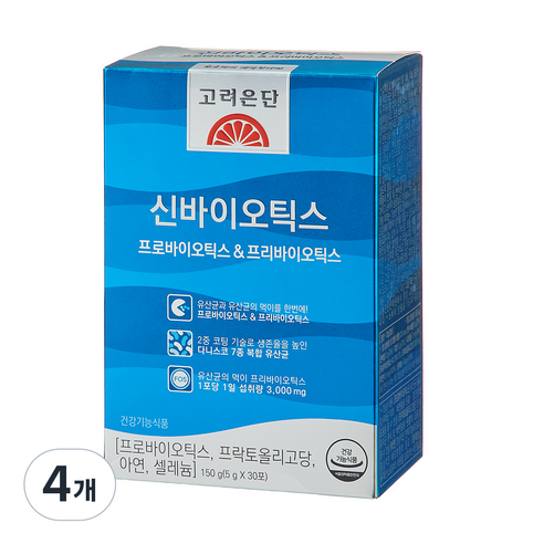 고려은단 신바이오틱스 프로바이오틱스 & 프리바이오틱스 30p, 150g, 4개