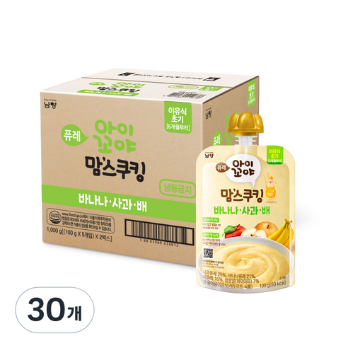 맘스쿠킹 이유식 6개월부터, 100g, 30개, 바나나사과배