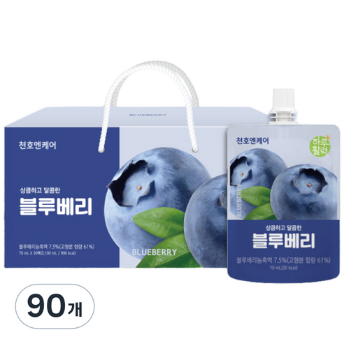 하루활력 상큼하고 달콤한 블루베리즙, 70ml, 90개