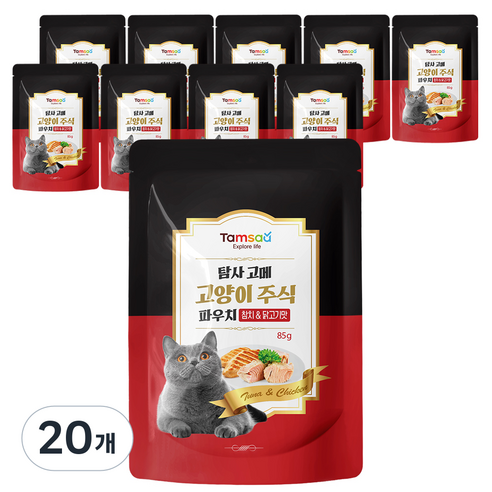 탐사 고양이 고메 주식 파우치, 85g, 20개, 닭+참치