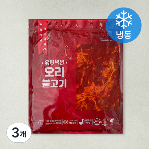 퀸덕 유황먹인 오리불고기 (냉동), 1kg, 3개