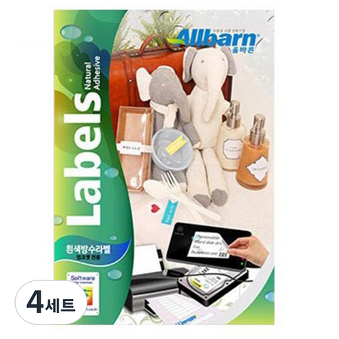 올바른라벨 흰색방수라벨 잉크젯용 원형, 6칸, 100개