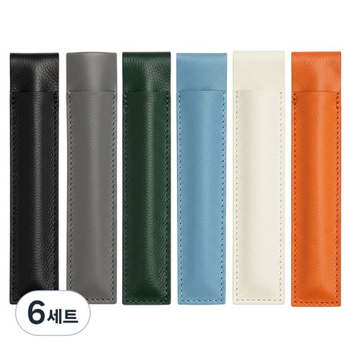 피넬 고급 가죽 다이어리 펜 홀더 고정 밴드 6종 세트, 혼합색상, 6세트