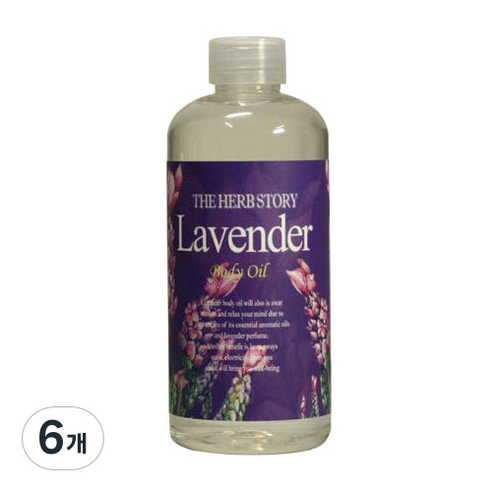 더허브스토리 바디오일 라벤더, 300ml, 6개
