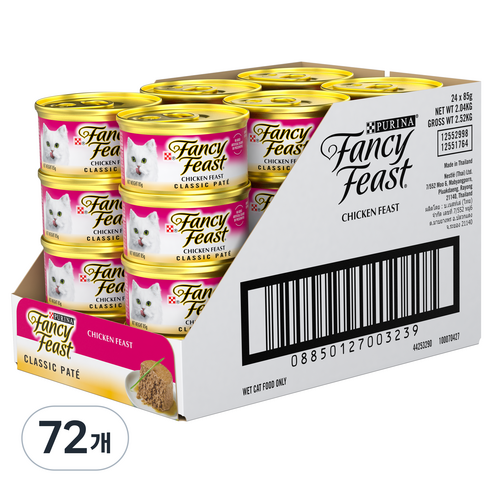 팬시피스트 전연령 고양이 화이트라벨 클래식 주식캔, 닭, 85g, 72개