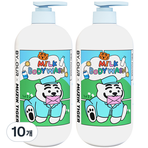 바이아우어 밀크 바디워시 베이비파우더, 1L, 10개