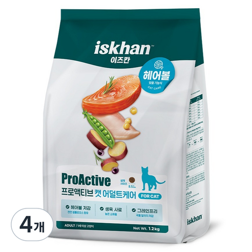 이즈칸 캣 프로액티브 어덜트케어 사료, 4개
