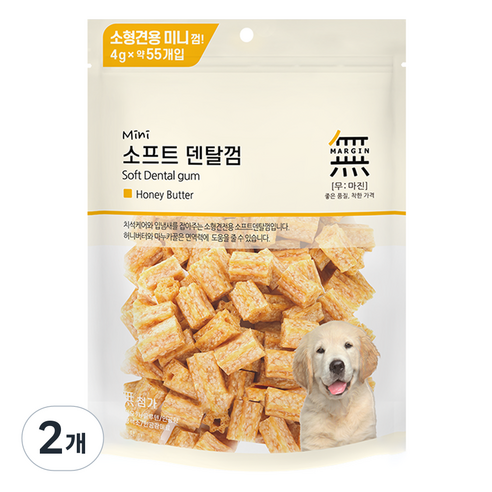 무마진 강아지 대용량 소프트 미니 덴탈껌 55p, 220g, 2개, 허니버터