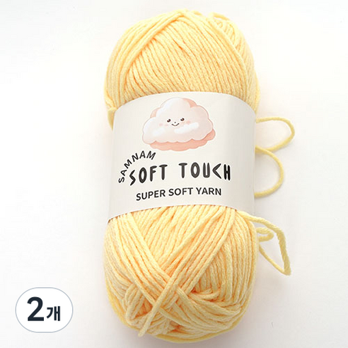 삼남뜨개실 소프트터치 아크릴실 100g, 27 망고, 2개