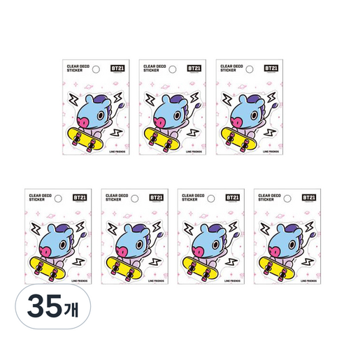 라인프렌즈 BT21 클리어데코스티커, 망, 35개