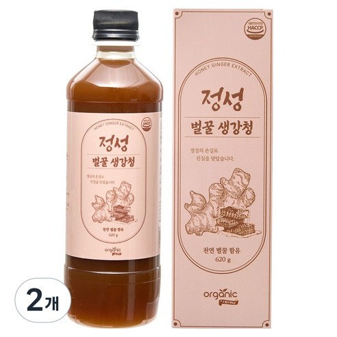 오가닉프렌즈 정성 벌꿀 생강청, 620g, 2개, 1개입