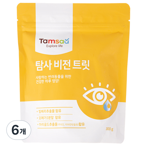 탐사 강아지 뉴트리션 비전 트릿, 300g, 눈물개선/눈건강, 6개