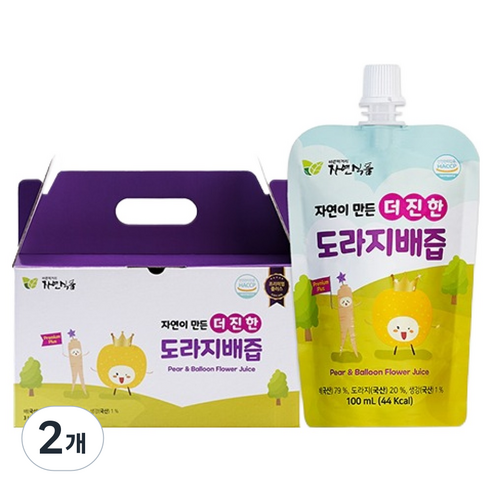 바른먹거리자연식품 자연이 만든 더 진한 도라지배즙 스파우트, 100ml, 60개