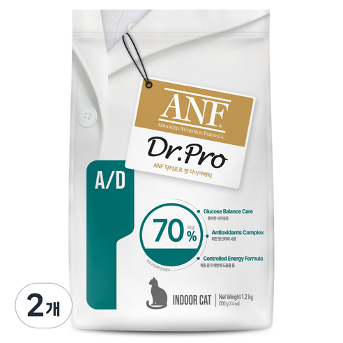 ANF 닥터프로 캣 처방식 사료, 당뇨관리, 1.2kg, 2개