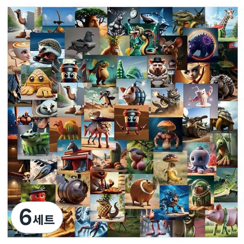 이탈리안 브레인롯 스티커 80p 세트, B형, 6세트