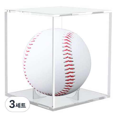 마메 싸인볼 보관 케이스 + 야구공 세트, 투명(케이스), 3세트