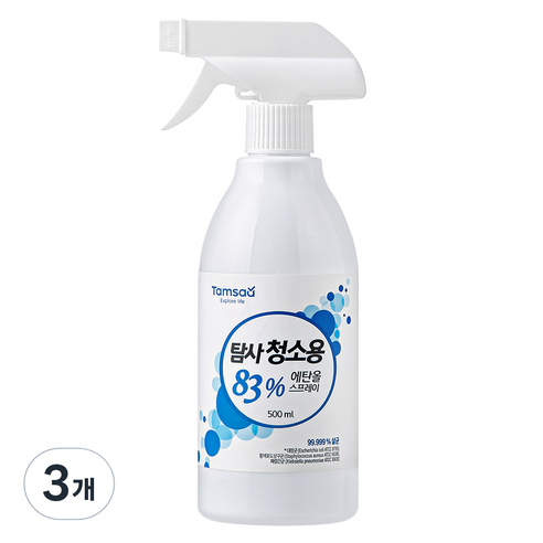 탐사 청소용 83% 에탄올 스프레이, 500ml, 3개