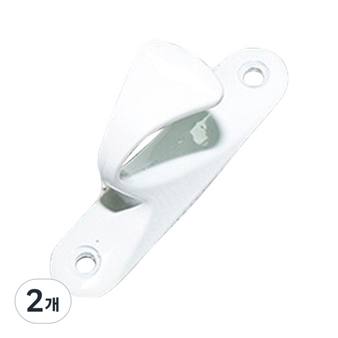 커튼 끈고리 메탈 75 x 15 mm, 화이트, 2개