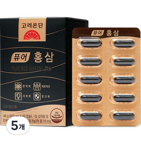 고려은단 퓨어 홍삼, 60정, 5개