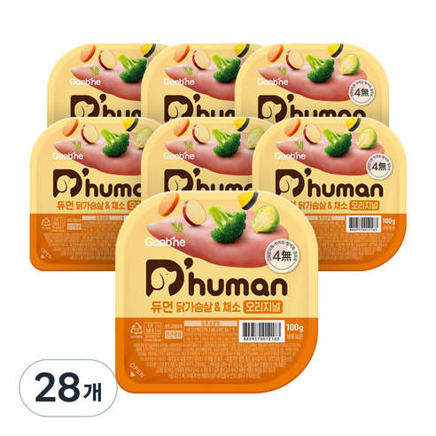 듀먼 전연령용 강아지 오리지널 화식사료, 닭+채소, 100g, 28개