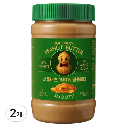 파이토메이드 쏘울너츠 땅콩버터 스무스, 2개, 500g