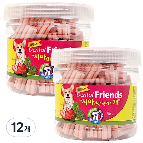 댕댕스타 강아지 덴탈프렌즈 껌, 딸기, 300g, 12개