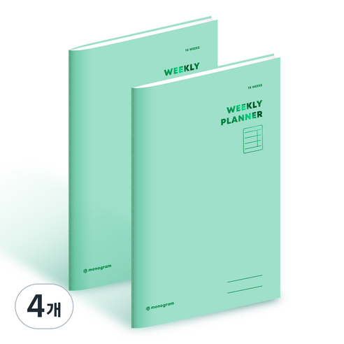 모노그램 16WEEKS 위클리 플래너 MG-0048, 멜로디 그린, 4개