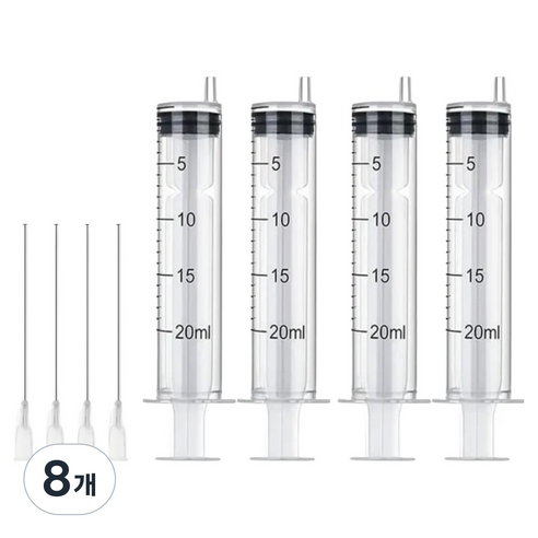 다온셀렉트 무한잉크 충전 석션팁 포함 석션주사기 20ml, 혼합색상, 8개