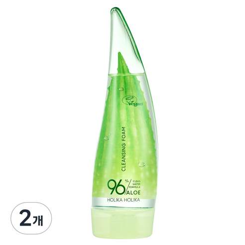 홀리카홀리카 알로에 클린워터 포뮬라 96% 클렌징폼 미니, 2개, 55ml