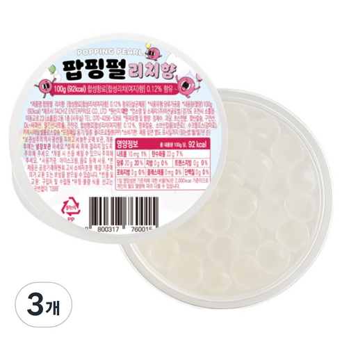 팝핑펄 팝핑보바 리치향, 100g, 1개입, 3개
