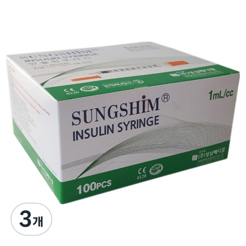 성심 인슐린 주사기 1ml 30G x 8mm, 3개