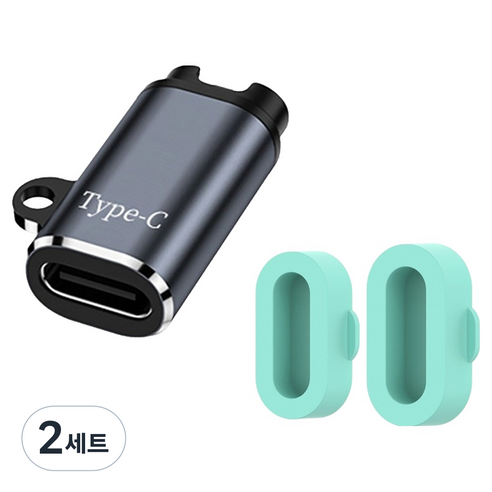 호후 가민 워치 충전기 꺽임방지 맥고 직선형 C타입 충전젠더 + 실리콘 캡 2p 세트, 혼합색상, 2세트