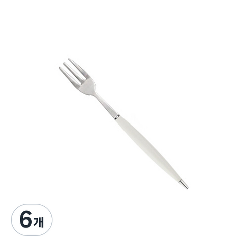백산 국산 몽블랑 큐티 티포크, 화이트, 6개