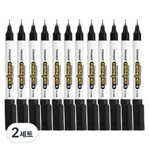 모나미 가는글씨용 네임펜 X, Black, 24개