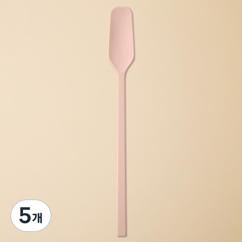 이지실리 스퀘어 실리콘 다용도 티 버터 잼스푼, 핑크, 5개