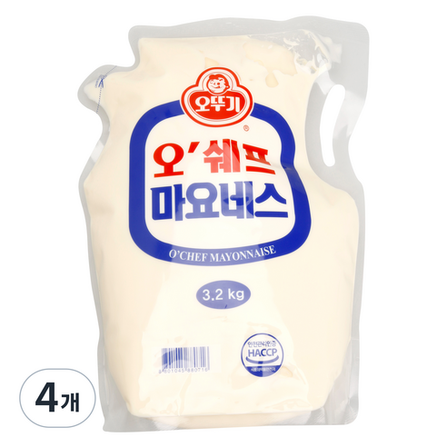 오뚜기 오쉐프 스탠딩파우치 마요네스, 3.2kg, 4개