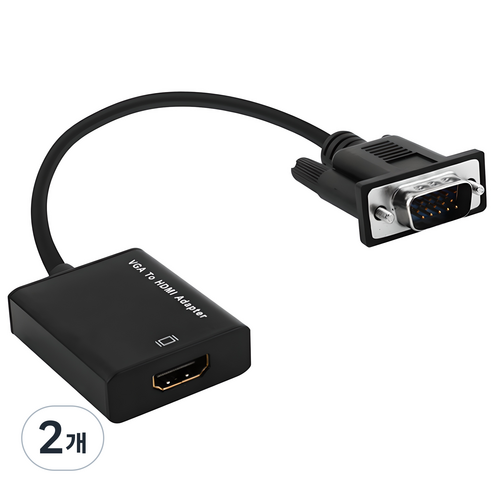 넥스트링크 케이블 타입 VGA to HDMI 컨버터, 2412VHC, 2개